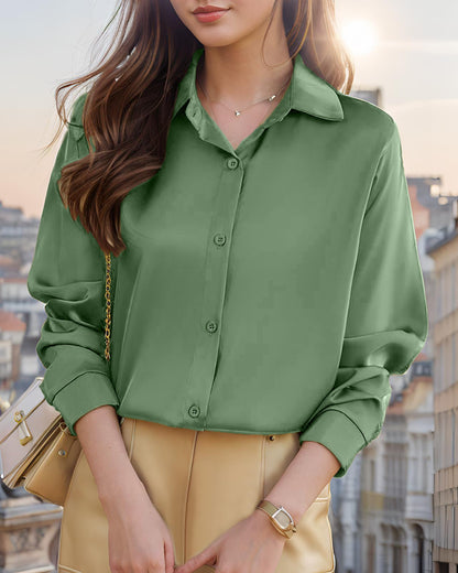 Women's elegant and lightweight blouse with a comfortable cut and subtle sheen NOVAE