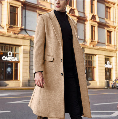 Men's elegant, classic cut coat with high collar NOVAE