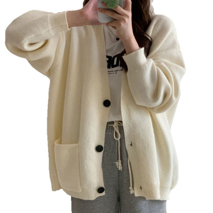 Women's cozy cardigan with wide sleeves and practical pockets NOVAE