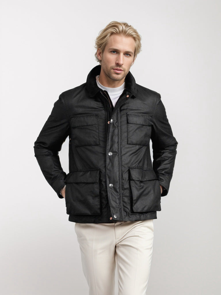 Men's fashionable and functional transitional jacket with high-closing collar NOVAE