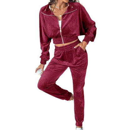 Women's tracksuit with cropped jacket and elastic waistband NOVAE