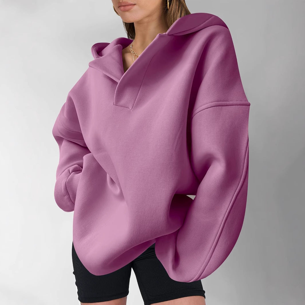 Women's oversized hoodie with fashionable collar and voluminous sleeves NOVAE