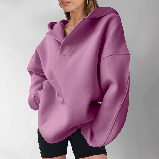 Women's oversized hoodie with fashionable collar and voluminous sleeves NOVAE