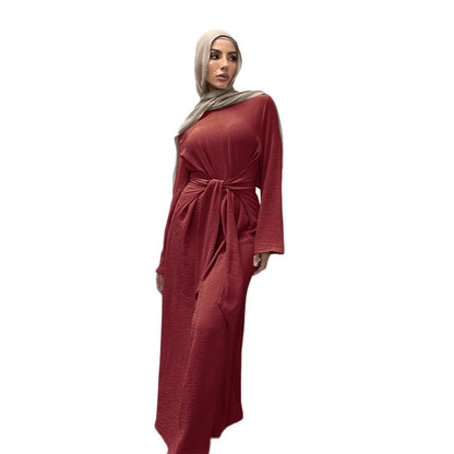 Women's fashionable maxi dress in flowing fabric with wide sleeves NOVAE