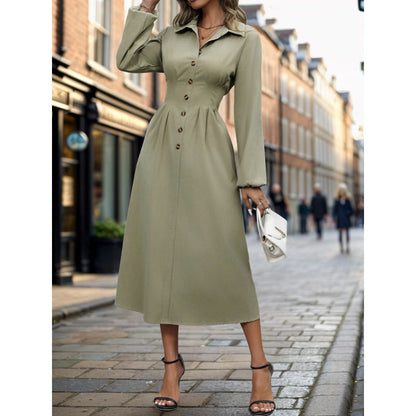 Women's shirt dress in an elegant A-line cut with button details NOVAE