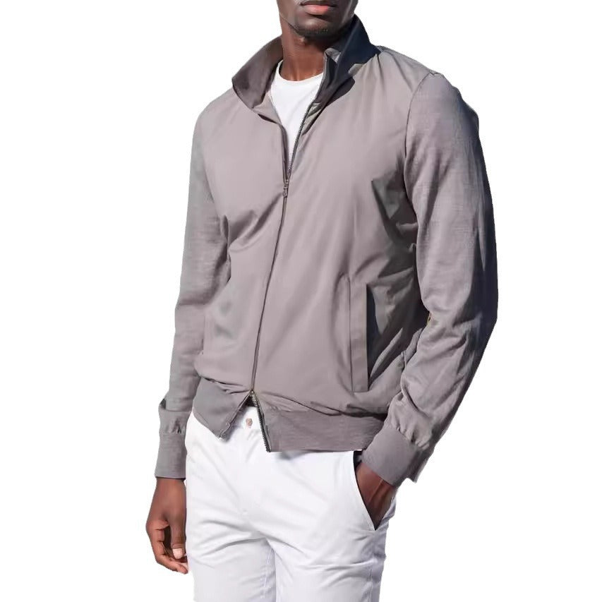 Men's fashionable lightweight jacket with stand-up collar and practical pockets NOVAE