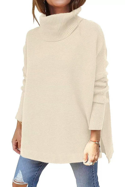 Women's comfortable roll-neck sweater with a structured design and relaxed fit NOVAE