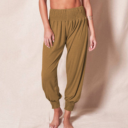 Women's Casual Harem Pants with Elastic Waistband and Side Pockets NOVAE