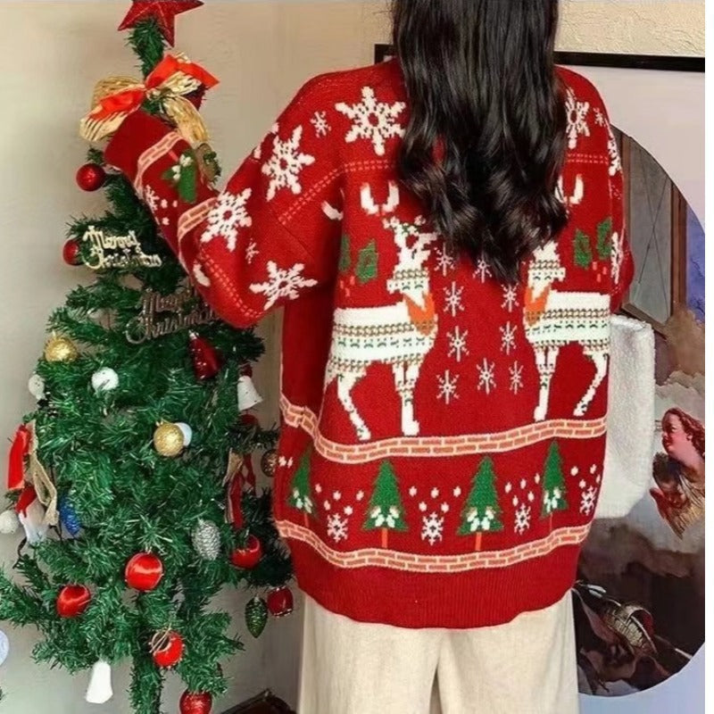 Women's festive winter sweater with Christmas motifs NOVAE