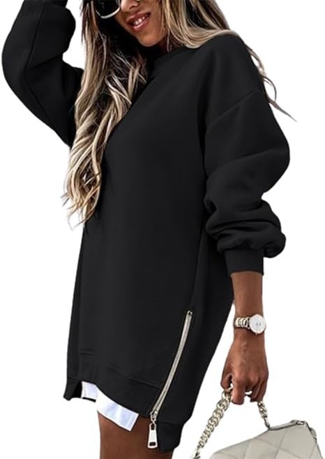 Women's Oversized Hooded Dress with Concealed Zipper NOVAE