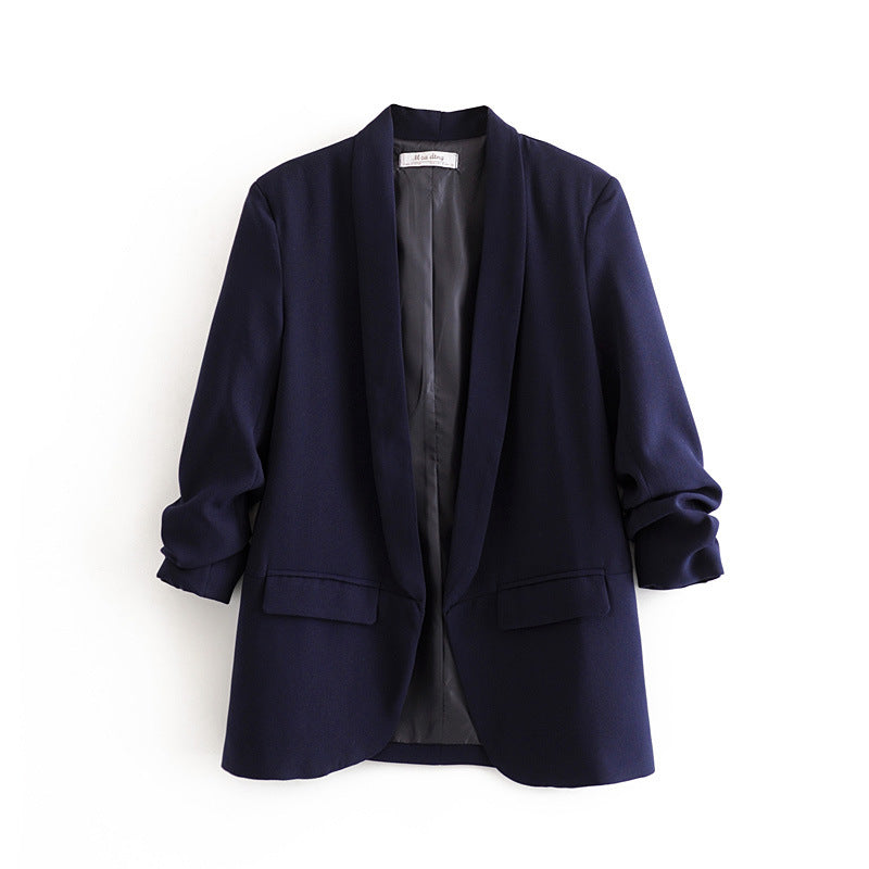 Women's elegant blazer with rolled-up sleeves and practical pockets NOVAE