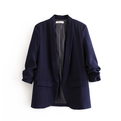 Women's elegant blazer with rolled-up sleeves and practical pockets NOVAE
