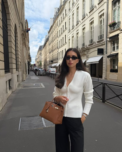 Women's Elegant Cardigan with Full Zip NOVAE