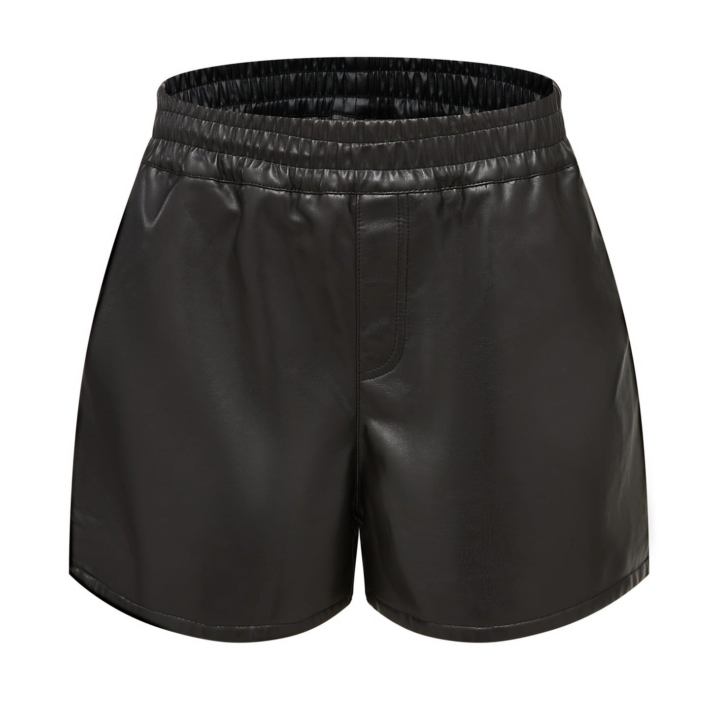 Women's fashionable high-waisted faux leather shorts NOVAE