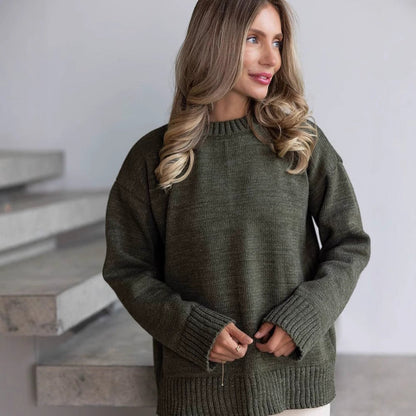 Women's chunky knit sweater with a relaxed fit and ribbed cuffs NOVAE