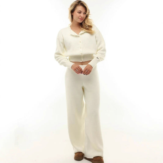 Women's cropped cardigan with fine rib details and elegant button closure NOVAE