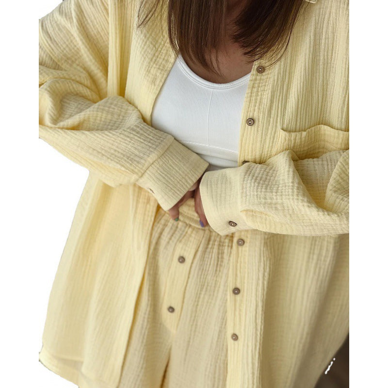 Women's Casual Leisure Suit with Button Details and Convenient Pockets NOVAE