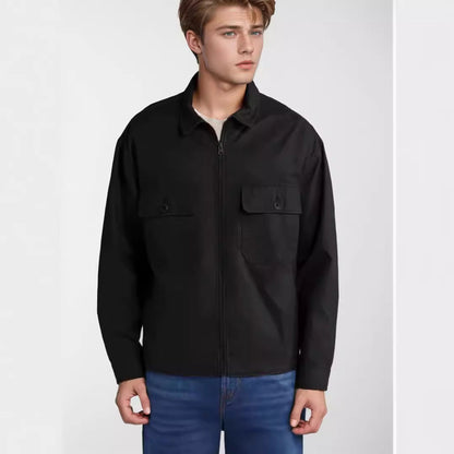 Men's casual transitional jacket with practical fold-over pockets NOVAE