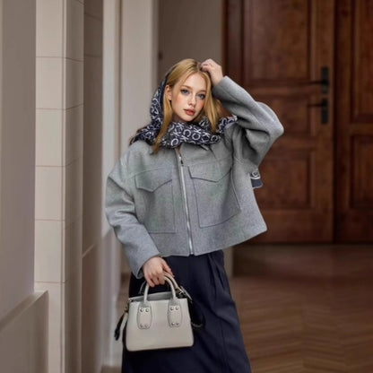 Women's casual jacket with patch pockets and zipper NOVAE