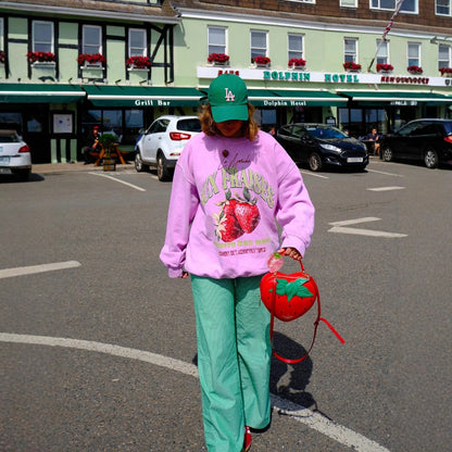 Women's fashionable sweatshirt with a striking strawberry design and comfortable cut NOVAE