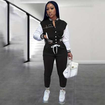 Women's sports jumpsuit with contrasting sleeves and fashionable NOVAE lettering