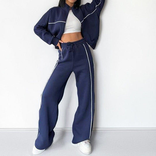 Women's sporty set with high collar and wide leg NOVAE
