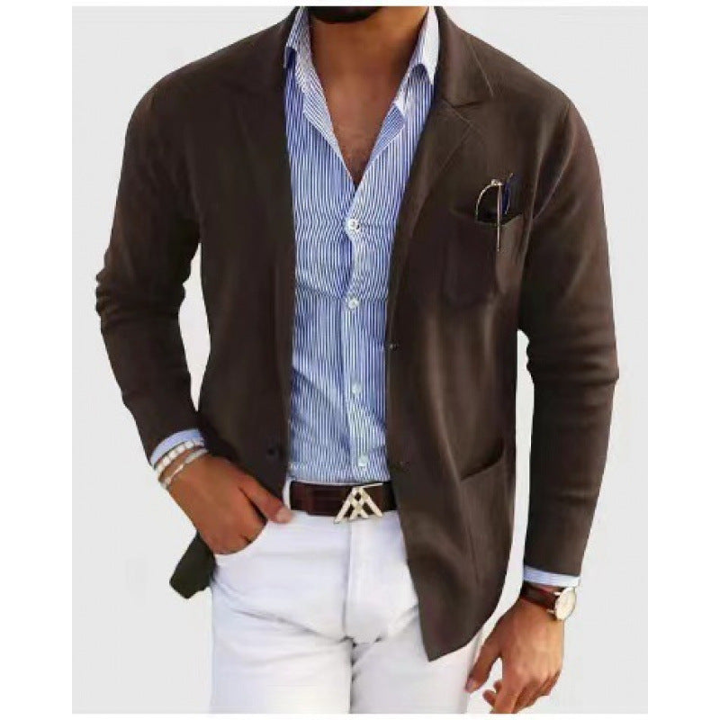 Men's elegant fine knit blazer with practical pockets NOVAE