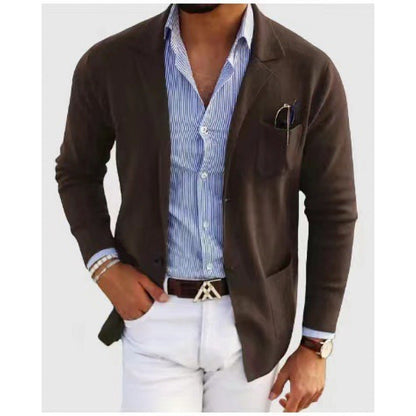 Men's elegant fine knit blazer with practical pockets NOVAE