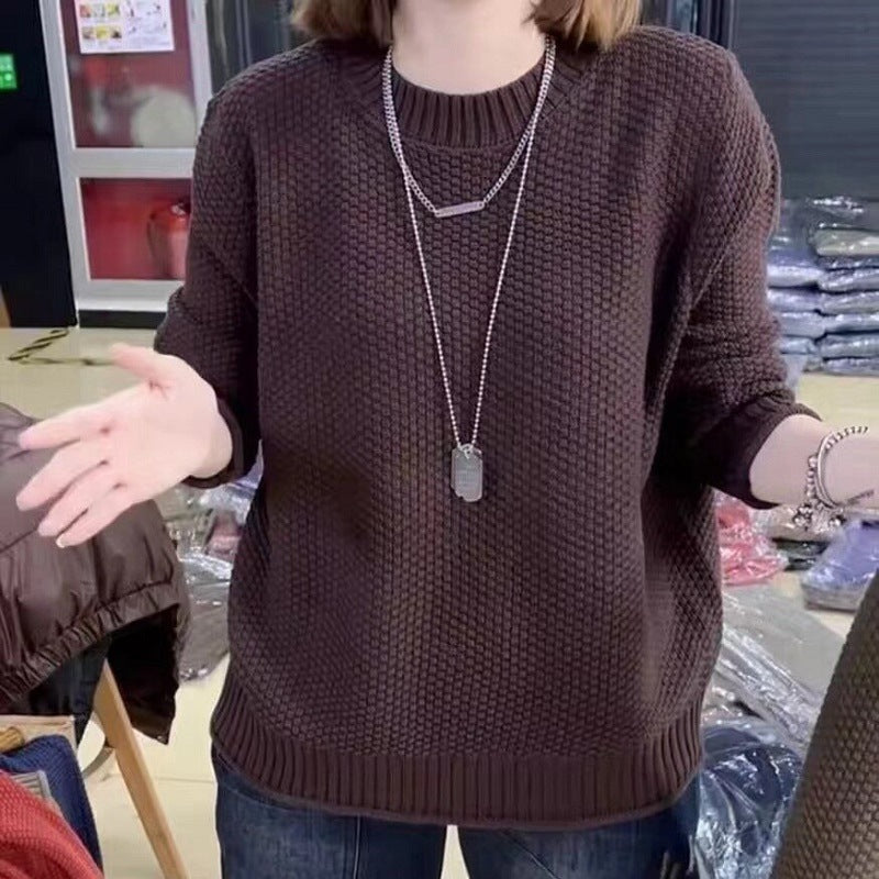 Women's casual knit sweater with a textured surface and a relaxed fit NOVAE