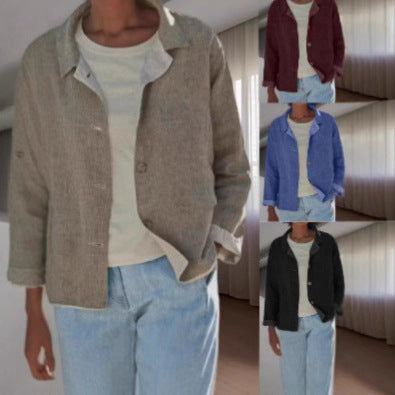 Women's lightweight and casual cotton jacket with buttoned details NOVAE