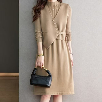 Women's combination of knit dress and vest NOVAE