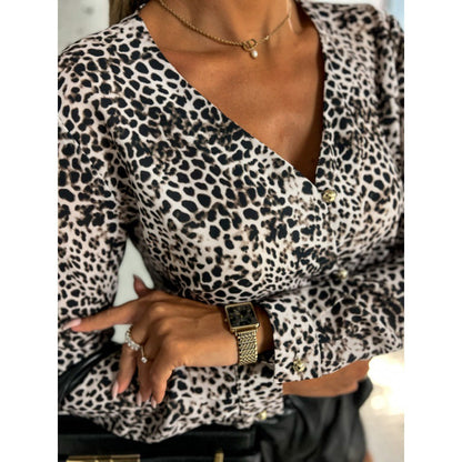 Women's Elegant Blouse in Fashionable Leopard Print NOVAE