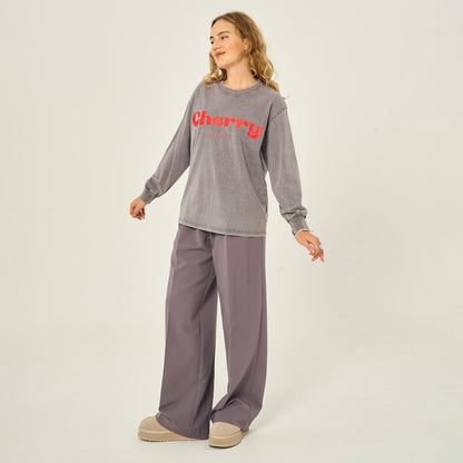 Women's casual sweatshirt with creative lettering and comfortable fit NOVAE