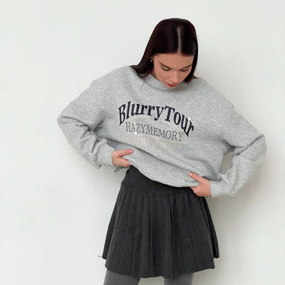 Women's sweatshirt with stylish logo and casual cut NOVAE
