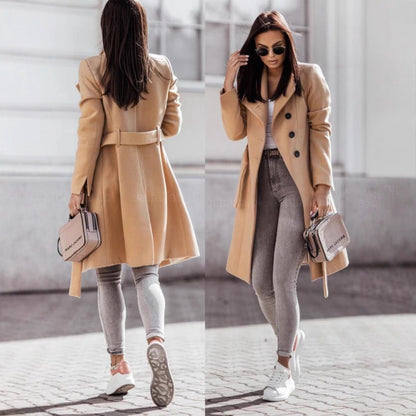 Women's Elegant Transitional Blazer with Double Button Closure and Practical Pockets NOVAE