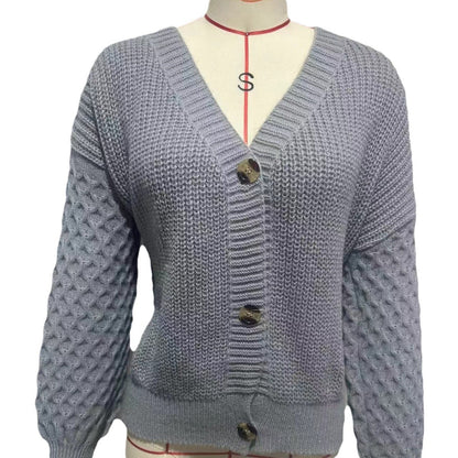 Women's cardigan with cable pattern and elegant design NOVAE