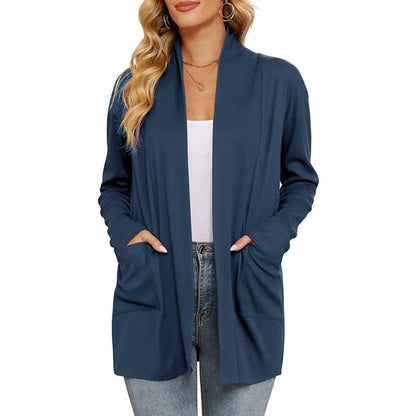 Women's casual long cardigan with pockets NOVAE
