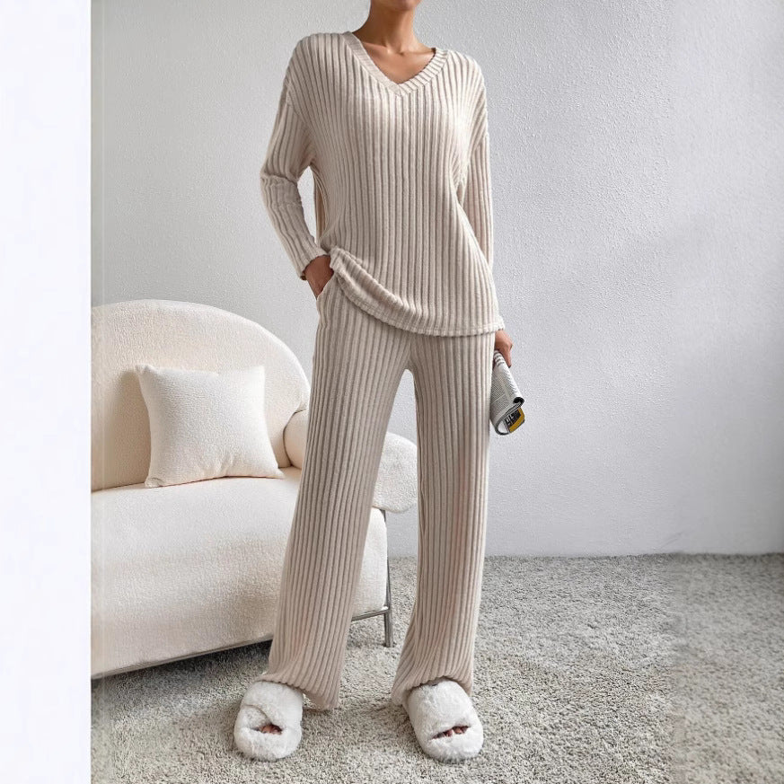 Women's Casual Knit Lounge Set in Soft, Ribbed Material NOVAE