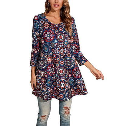 Women's tunic with unique mandala print NOVAE