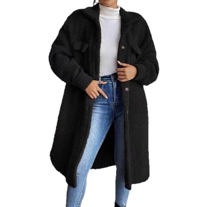 Women's plush teddy jacket with practical pockets and a casual cut NOVAE