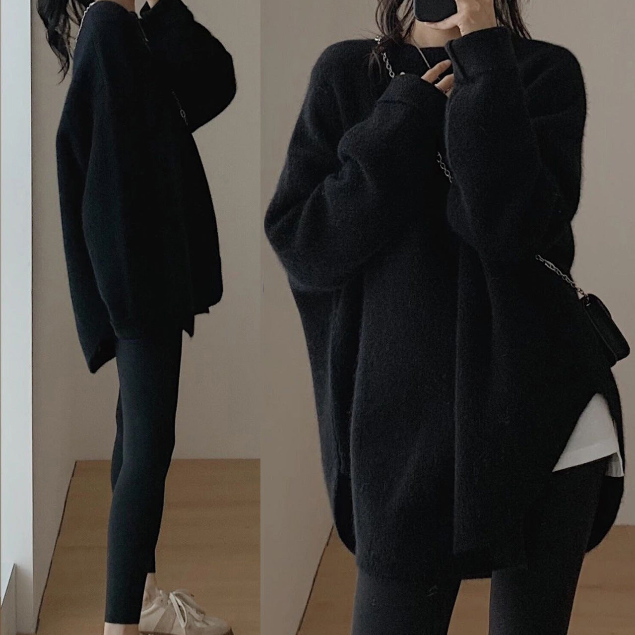 Women's oversized pullover in a casual style with a soft mohair feel NOVAE