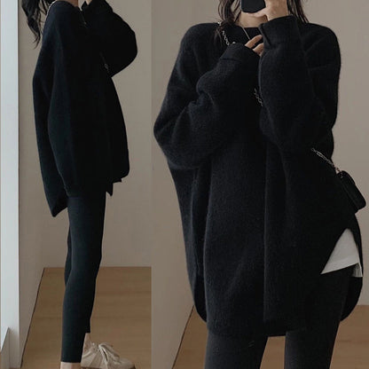 Women's oversized pullover in a casual style with a soft mohair feel NOVAE