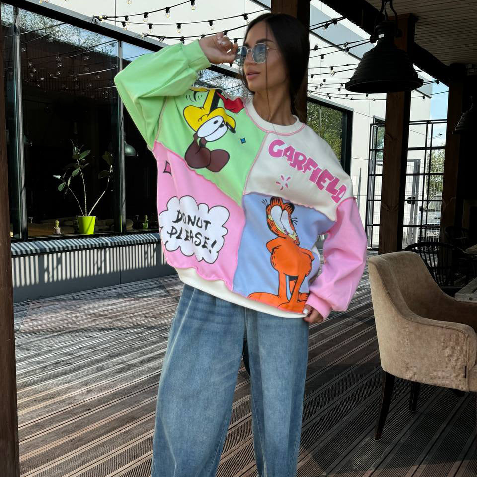 Women's sweatshirt with creative comic design NOVAE