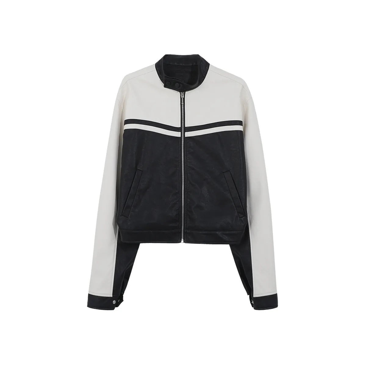 Women's stylish sports jacket with contrasting stripes and high collar NOVAE