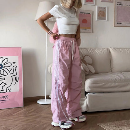 Women's casual utility trousers with adjustable waistband and practical side pockets NOVAE