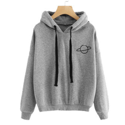 Women's hoodie with a creative planet design and comfortable cut NOVAE
