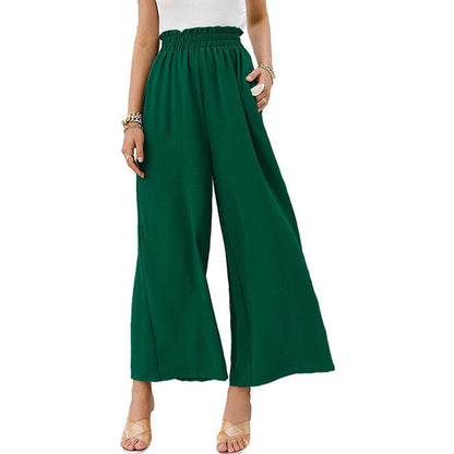 Women's Wide Palazzo Trousers with Elastic Waistband NOVAE