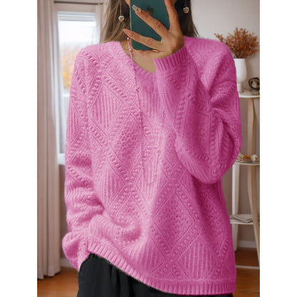 Women's knitted sweater with textured finish and soft feel NOVAE