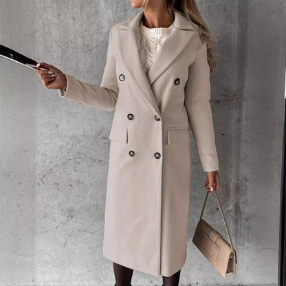 Women's elegant and timeless trench coat with double button placket and practical pockets NOVAE