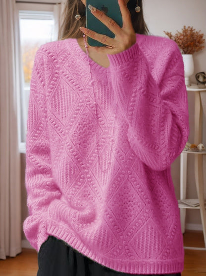 Women's knitted sweater with textured finish and soft feel NOVAE